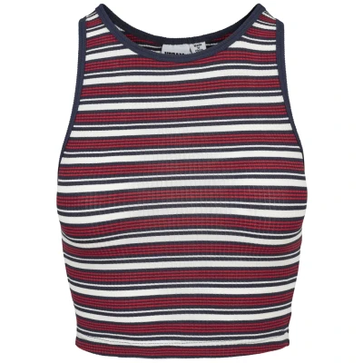 Imagen de Urban Classics Tb1931 ladies Rib Stripe Cropped Top, Multicolor White/Navy/Fire Red 01244, L para Mujer