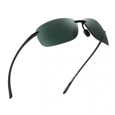 Imagen de JIM HALO Gafas de Sol Deportivas Polarizadas para Hombres y Mujeres TR90 Marco Sin Montura Correr, Pescar, Andar en Bicicleta, Conducir Verde