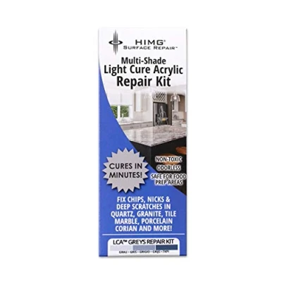 Imagen de Tonos grises Kit de reparación bricolaje para reparar grietas, agujeros, roturas en granito, mármol piedra cerámica porcelana Corian encimeras, baldosa bañera lavabo HIMG utiliza LCA (TM)