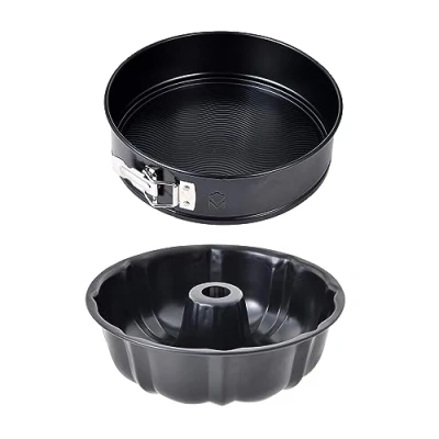 Imagen de MasterPro FOODIES COLLECTION Set 2 Piezas de Horno Acero al Carbono Moldes Desmontables con Cierre y Base Ondulada Antiadherente Uso Versátil, 24 cm