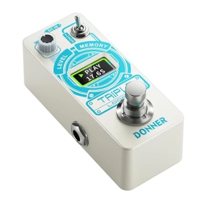 Imagen de pedal de guitarra Donner Triple Looper, bucle tiempo 90 minutos con pantalla, 3 bucles sobregrabaciones ilimitadas Deshacer/Rehacer
