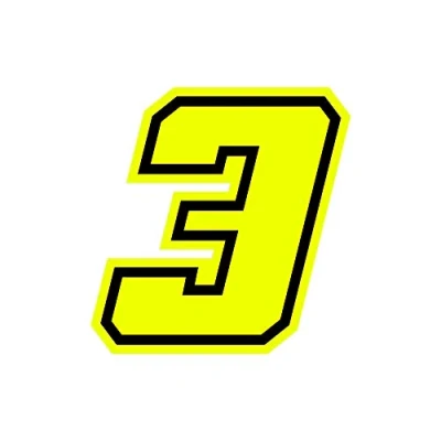 Imagen de 4R Quattroerre.it 13383 Número Racing 3 Moto GP, Amarillo Neón, 10 x cm
