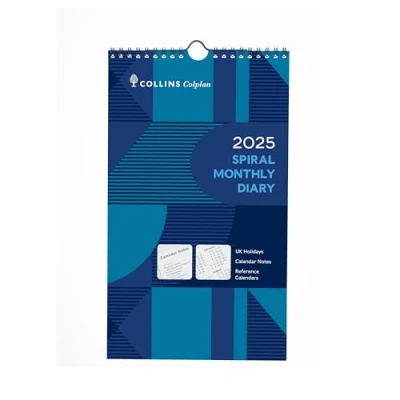 Imagen de Collins Colplan 2025 Calendario mensual en espiral (64 25) de pared con alambre