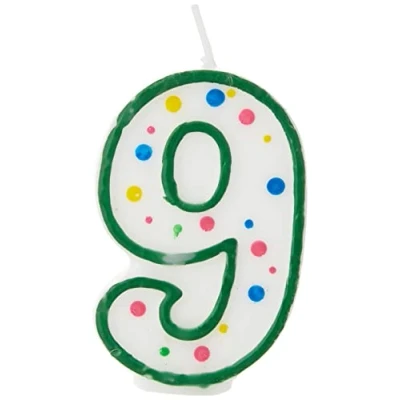 Imagen de PME CA049 Número Vela, Cera, Verde, Grande 6,3cm