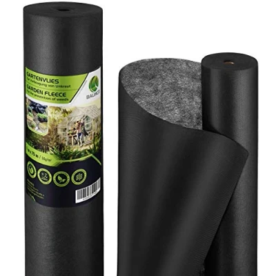 Imagen de Balinco Vellón antihierba 50g/m² Lámina de jardín Resistente al desgarro, Permeable Agua y con Alta estabilización UV (30m² (15m x 2m))