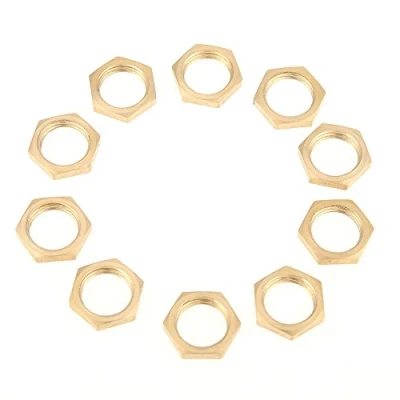 Imagen de 40 unids tuercas hexagonales de latón hexagonal G1 / 8 4 G3 2 rosca tubería montaje tuerca delgada
