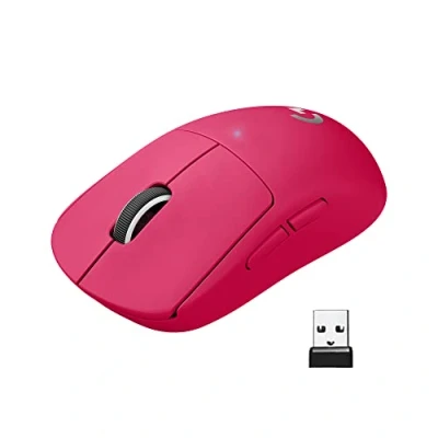 Imagen de Logitech G PRO X SUPERLIGHT Ratón Gaming Inalámbrico, Captor HERO 25K, 25,600 DPI, Ultraligero con 63g, Peso Reducido, 5 Botones Programables, Batería Larga Duración, PC/Mac Magenta