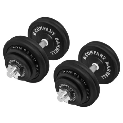 Imagen de Bad Company Conjunto de mancuernas hierro fundido, 60 kg (2 barras 40 cm, 4 discos 1,25 kg, 2,5 y 8 5 kg)