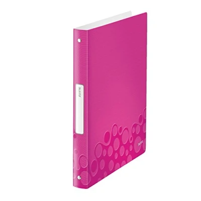 Imagen de LEITZ 42580023 Carpeta de anillas WOW PP 4 redondas 25 mm DIN A4 color fucsia metalizado
