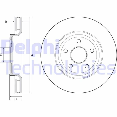 Imagen de DELPHI BG9121C Disco de freno 350 32 5 ventilado revestido altamente carbonizado sin cojinete rueda, anillo sensor ABS JEEP: GRAND CHEROKEE 4