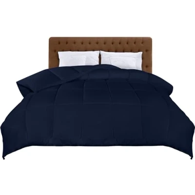 Imagen de Utopia Bedding Edredón Acolchado 155X220 cm, Edredon Cama 90, Relleno Nórdico 200 gr/m² en 100% Microfibra (Azul Marino)