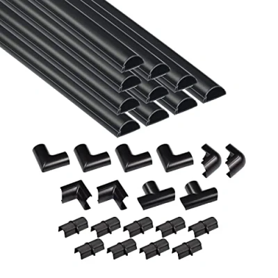 Imagen de D Line Mini 3015B 400, Canaletas adhesivas para cables, Solución organizar, proteger y cubrir cables 10x 30mm (anch.) x 15mm (alt.) 40 cm longitudes (4 metro) Negro