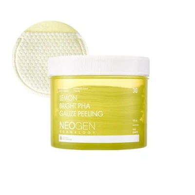 Imagen de DERMALOGY by NEOGENLAB Lemon PHA Gauze Peeling Pads (30 pads) Exfoliating Pad with AHA, BHA, PHA, LHA &amp; Glutathione Niacinamide Korean Skin Care