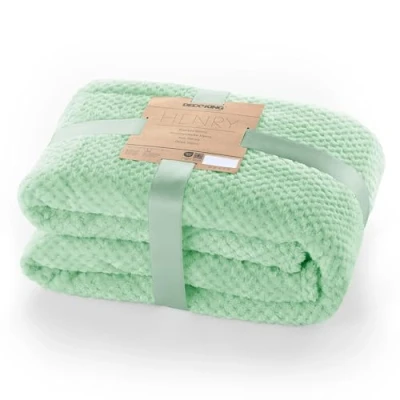 Imagen de DecoKing Henry Manta de Microfibra Doble 220x240 Extra Suave y Blanda Muy Cómoda Caliente Ligera Menta