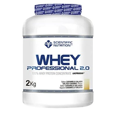 Imagen de Scientiffic Nutrition Whey Professional 2.0 Proteinas en Polvo 100% Pura, para Aumentar la Masa Muscular, con Enzimas Digestivas y Lactasa 2kg, Sabor Caramelo Salado.