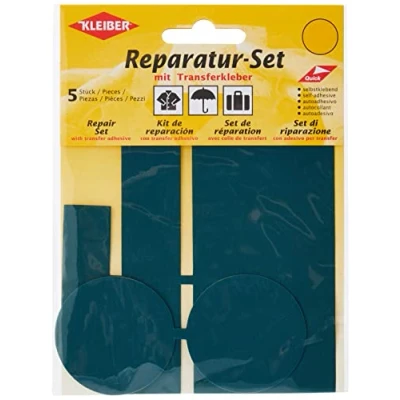 Imagen de Kleiber Juego de Parches reparación para Ropa, Nailon, autoadhesivos, 5 Piezas, Color Verde