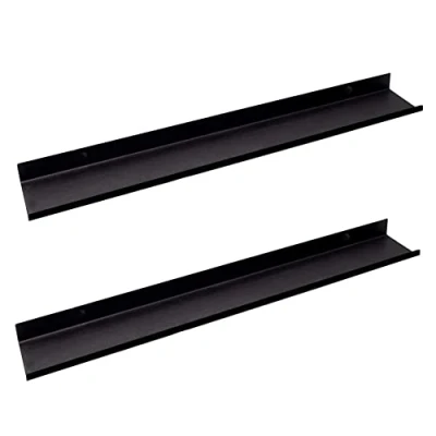 Imagen de MILUKA Estanteria Pared Flotante Estante para Marcos de Fotos y Libros Balda 70 cm Salon, Dormitorio, Pasillo, Cocina, Oficina, etc (2, Negro)