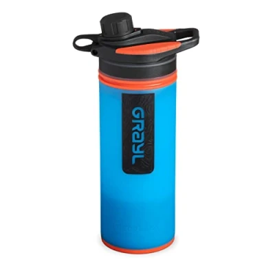 Imagen de GRAYL GeoPress 710ml Filtro de Agua para exteriores potable I Elimina el 99,99% todas las bacterias y virus Perfecto camping, supervivencia viajes (Bali Blue)