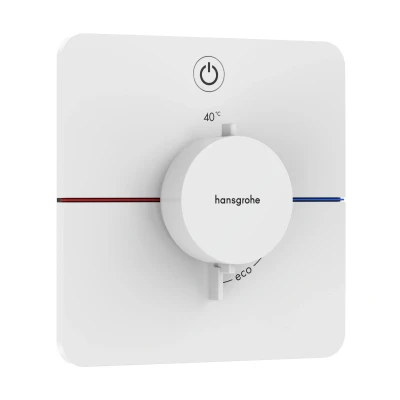 Imagen de hansgrohe ShowerSelect Comfort Q, termostato empotrado , grifo con botón de seguridad (SafetyStop) a 40 C, para ducha y bañera, mezclador 1 función, blanco mate