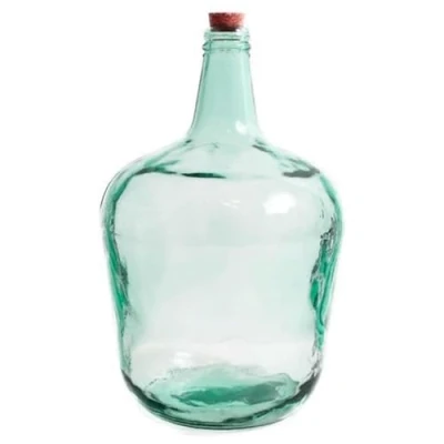 Imagen de AC Garrafa de vidrio con tapón, modelo Apple, 39 x 25,5 cm, damajuana, botella liso para almacenar agua, vino, bebidas (10 litros C/TAPÓN)