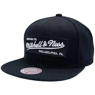 Imagen de Mitchell &amp; Ness 2 Tone Box Logo Gorra de béisbol Snapback con Visera Plana, Black White