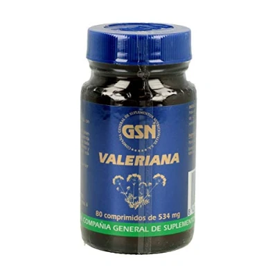 Imagen de GSN Valeriana Valerénicos Función Relajante Calidad de Sueño Calmante y Descanso Óptimo Ansiedad, Insomnio e Irritabilidad Hipertensión Arterial 80 comprimidos