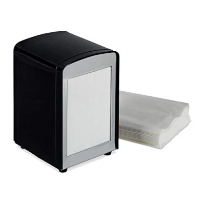 Imagen de Relaxdays, Negro, Servilletero de Mesa Retro para Bar, Cafetería y Heladería, Acero, 15 x 9,5 11
