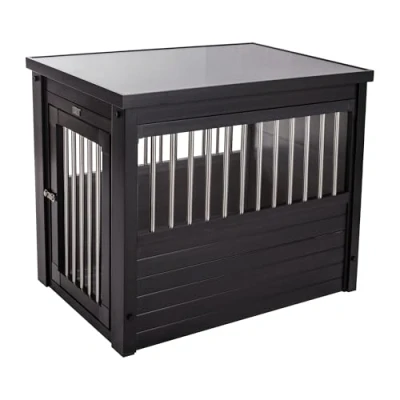 Imagen de New Age Pet Habitat &#039;n Home InnPlace Jaula para mascotas con husillos de metal, tamaño mediano, color espresso