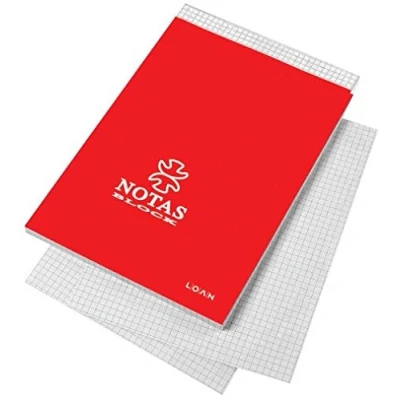 Imagen de Cuaderno Notas Encolado LOAN, 16º 80H Cuadriculado, Pack x10