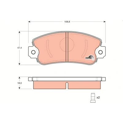 Imagen de TRW GDB1297 Juego de pastillas freno COTEC no preparado para indicador desgaste SEAT: Marbella Hatchback, Terra Furgoneta, IBIZA 1