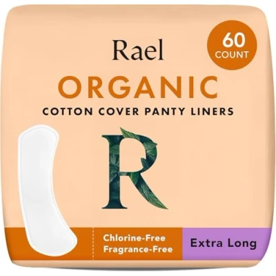 Imagen de Rael Salvaslip con Funda de Algodón Orgánico Protegeslips Menstruales, Hipoalergénicos, Sin Fragancia, Cloro, Veganos, Libres Crueldad (Extra Largo, 60 Unidades)
