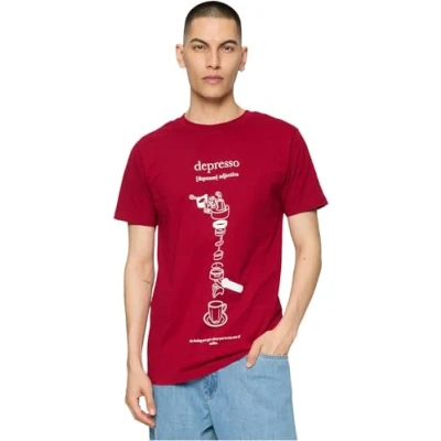 Imagen de Mister tee Depresso Camiseta, Ruby, M para Hombre