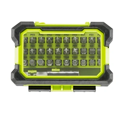 Imagen de RYOBI Caja resistente especial impacto 31 Accesórios de atornillar PH / PZ SL HEX TX + 1 adaptador puntas con fijación rápido 1/4&#039;&#039;
