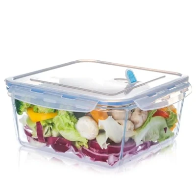 Imagen de NUTRIUPS Recipientes herméticos de vidrio para almacenamiento alimentos con tapas, juego redondo alimentos, sin BPA preparación comidas, viajes, congelador, horno (3.3