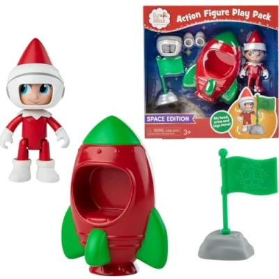 Imagen de Figura de juego figuras acción espaciales elfo en el estante,Accesorios estante para niños,Juguetes elfo, regalos,Mini pequeño posible,1 personaje 5 accesorios