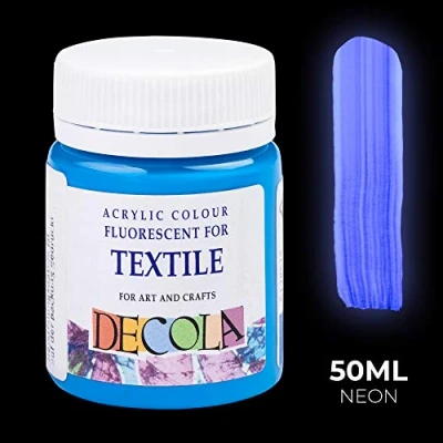 Imagen de Decola Nevskaya Palitra Blue Acrylic Fluorescent Colours for Textile Plastic Jars 50 ML