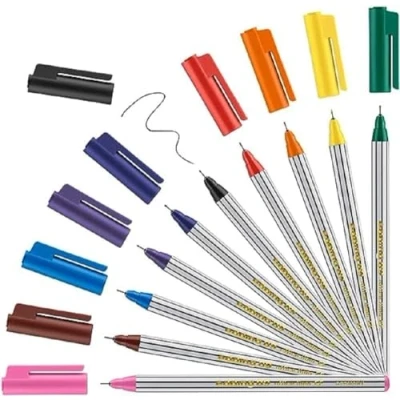 Imagen de edding 89 rotulador de punta fina juego 10 colores brillantes redonda extrafina 0,3 mm para escribir, subrayar y dibujar con precisión en la oficina, casa escuela