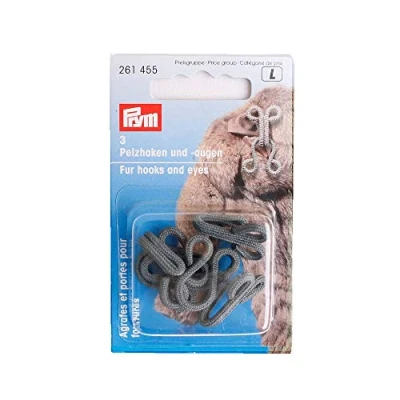 Imagen de Prym Fur Hooks &amp; Eyes, Gray, 3 PC Ganchos Y Ojo, Gris, Talla única,