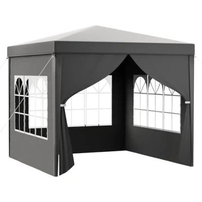 Imagen de Carpa 3x3 Gris con 3 Laterales Impermeable protección UV de Fiesta jardín cenador