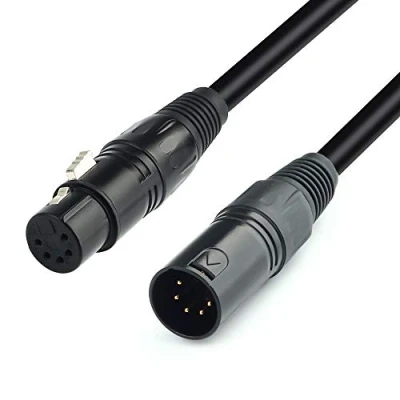 Imagen de SiYear Cable XLR DMX de 5 pines 10 pies, DMX512 macho a hembra 512 luz escenario (3 m)