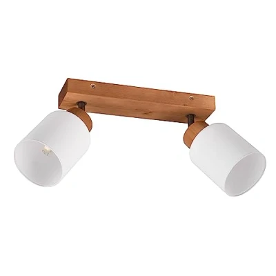 Imagen de Reality, Foco, Assam 2xE14, max.25,0 W Cristal, Blanco, Cuerpo: Madera natural, natural A:30,0cm, L:10,0cm, A:21,0cm Montaje en techo y pared,IP20,Sin bombilla