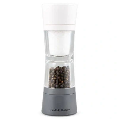 Imagen de Cole &amp; Mason H308597 Lincoln Molinillo Combinado de Sal y Pimienta, Molienda Ajustable, Acero Inoxidable/Acrílico, 190mm, Incluye 1 x Duo Mulino