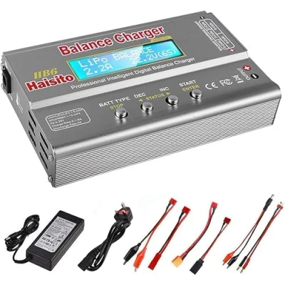 Imagen de Haisito Cargador de Equilibrio batería 80W 6A Lipo Descargador para LiPo/Li Ion/Life (1 6S), NiMH/NiCd 15S), RC Hobby con Adaptador CA