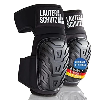 Imagen de LauterSchutz® CONFORT Rodilleras con tecnología de cojín gel 2 zonas correa extendida en el muslo para una perfecta sujeción y comodidad artesanos profesionales bricolaje