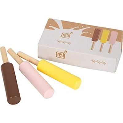Imagen de Small Foot Paletas Helado de Leche Fresh, Madera, Acc.Tienda, Cocina Infantil, Juego rol a Partir 3 años, 12351 Juguete, Multicolor