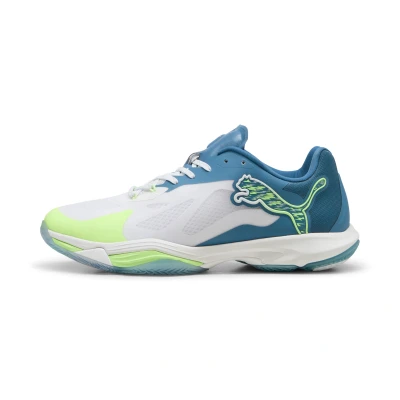 Imagen de Puma Vantage Nitro Zapatillas de balonmano, Hombre, Talla: 42.5, White/blue horizon/fizzy apple Tela/tejido sintético