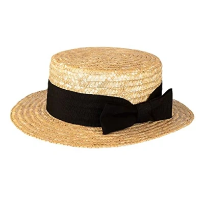 Imagen de Boland 90994 Sombrero Condoliero, de paja, Venecia, Góndola, Gorro, Disfraz, Carnaval, Fiesta temática