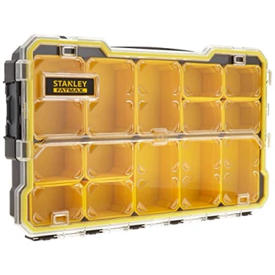 Imagen de STANLEY FATMAX Organizador 2/3, tapa impermeable, gavetas extraíbles, cierres laterales resistentes, bisagras metálicas, compatible con otros modelos, 44 x 7.5 28 cm, FMST1 75779
