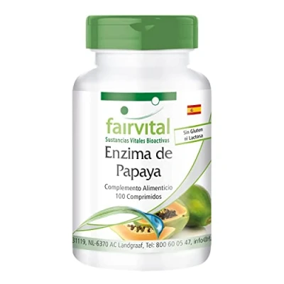 Imagen de Enzima de Papaya VEGANA Papaína + Amilasa Proteasa Enzimas Digestivas Naturales Dosis elevada 100 Comprimidos Calidad Alemana