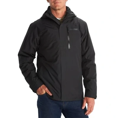 Imagen de Marmot Hombre Ramble Component Jacket, Chaqueta impermeable cálida, chubasquero ligero 3 en 1 con capucha, cortavientos y transpirable, Black, M